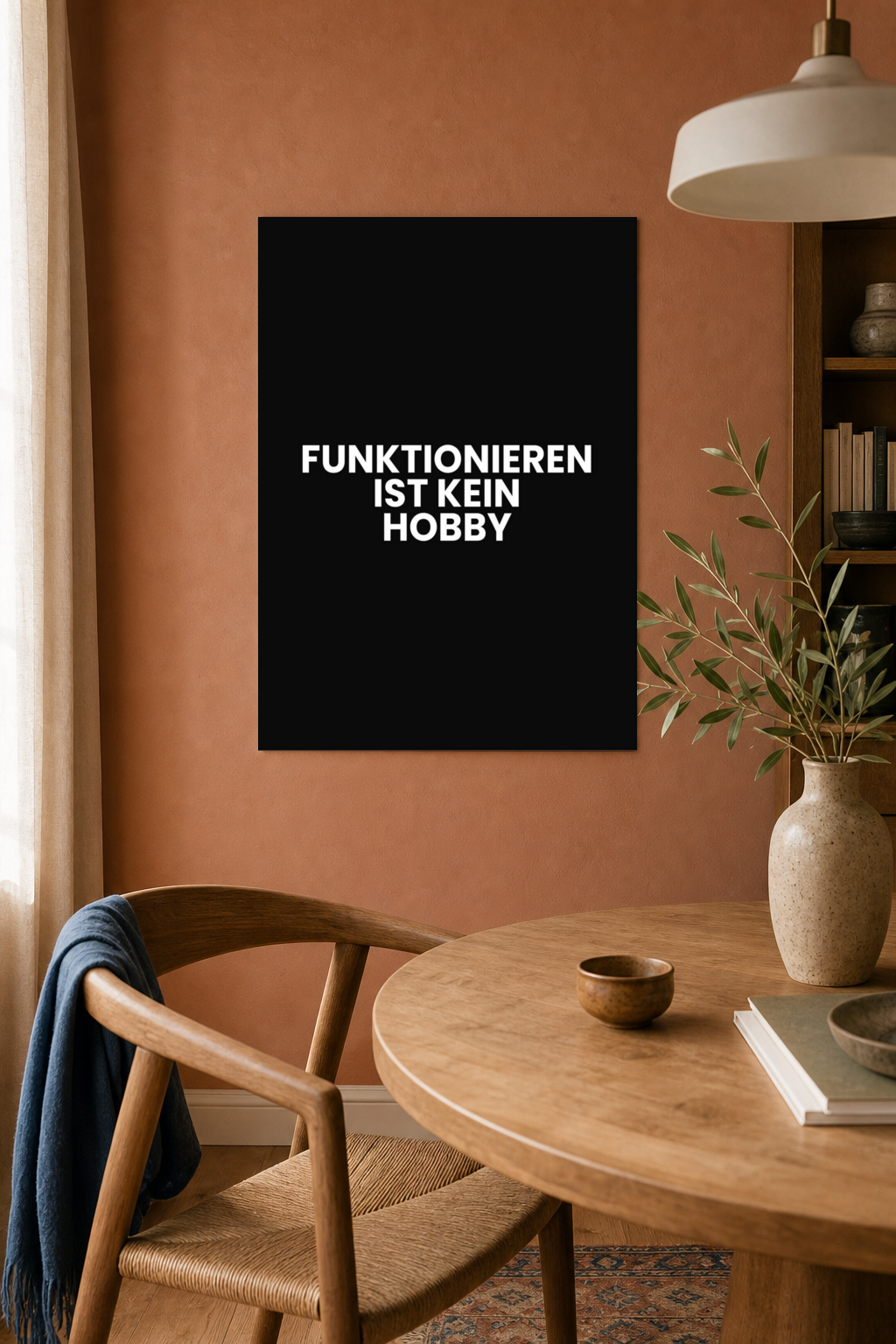 FUNKTIONIEREN IST KEIN HOBBY Poster 30x40 cm als Typografieposter im Wohnraum