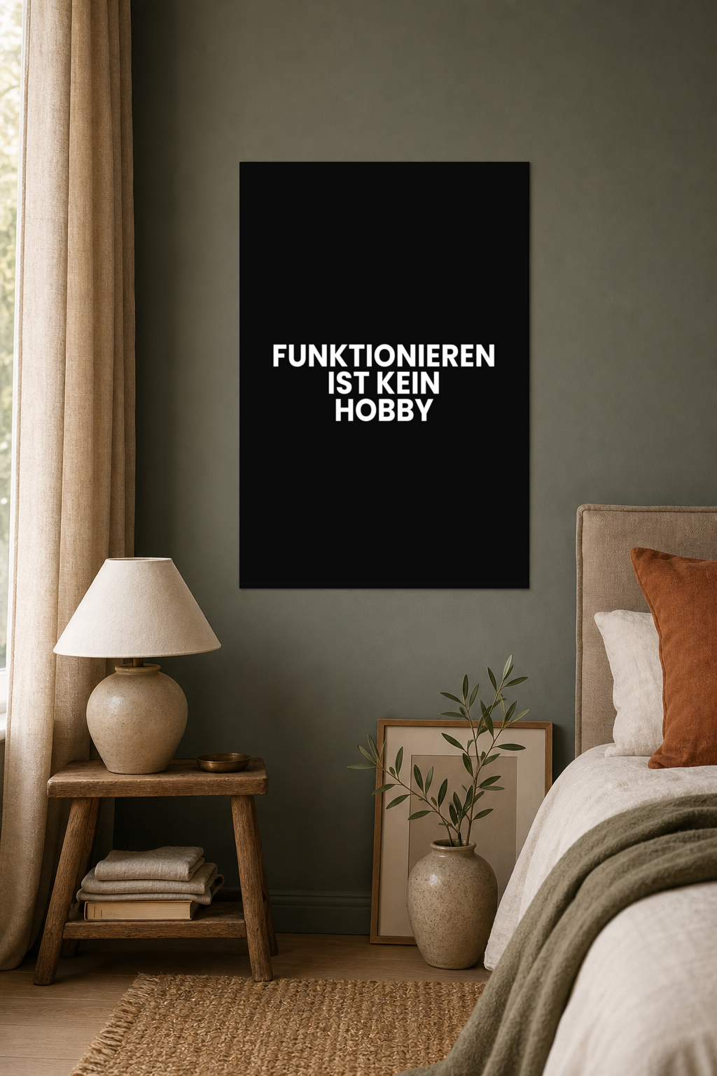 FUNKTIONIEREN IST KEIN HOBBY Poster 30x40 cm als Typografieposter im Wohnraum