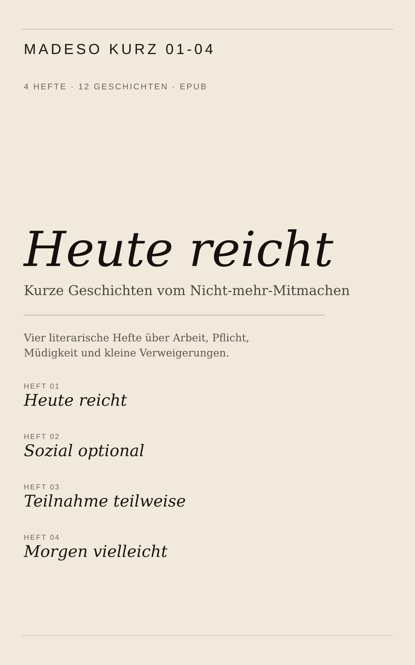 madeso kurz 01-04 | Heftset